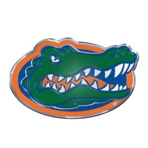 Florida Gators Sports Grip Steering Wheel Cover featuring a stylized green alligator head inside an orange and blue oval.