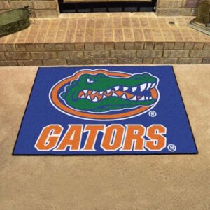 A Florida Gators All Star Mat featuring the university of florida gators logo with a green alligator and the word "gators" on a brick surface.