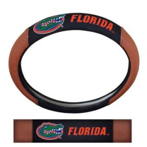 Florida Gators Sports Grip Steering Wheel Cover frame with Florida and an alligator graphic, resembling a hoop without a net, viewed from the front.