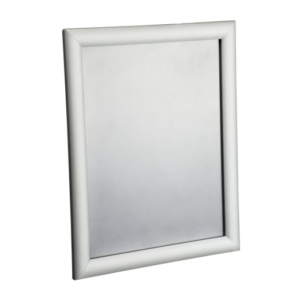 SanStation Snap Frame - 8.5" x 11" - Silver rectangular picture frame with a blank canvas isolated on a white background.