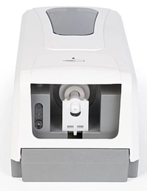 Front view of a modern, compact Hand Sanitizer Dispenser (Refillable) with its processing chamber visible, designed for industrial or laboratory use.