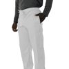 Man in a gray long-sleeve shirt and UltraSoft Unisex Cargo 6-Pocket Pants 313C standing with one hand in his pocket, facing sideways, isolated on a white background.