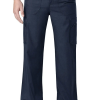 A person wearing dark blue cargo pants with pockets, standing with one hand in a pocket. only the lower torso and legs are visible.
