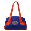 Blue and orange tote bag with The AJ (Florida Gators) logo in the center.