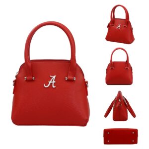 A set of images showing a Hannan Handbag 6207 ALABAMA with a white letter 'a' on it from various angles including front, side, and top views, plus a close-up of its bottom.