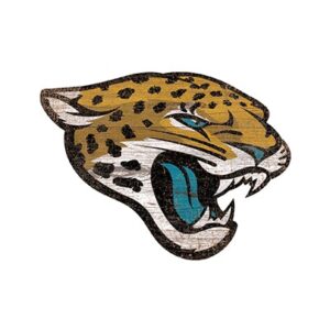 Illustration of a stylized Jacksonville Jaguars Football and My Dog Sign head with an aggressive expression, featuring textured details and a blue tongue.