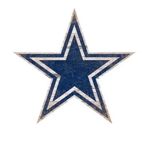 A distressed blue star with a white outline on a white background, featuring a grunge texture.