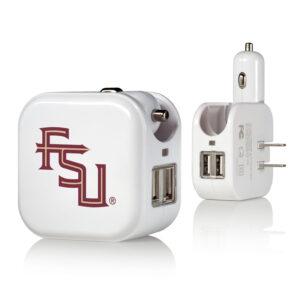 Florida State Seminoles Insignia 2 in 1 USB Charger featuring the Florida State University logo, displayed in a white background.
