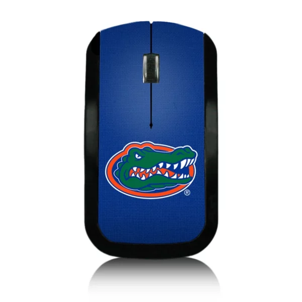 FLORIDA GATORS SOLID WIRELESS USB MOUSE in blue, featuring the university of florida gators logo on the top.