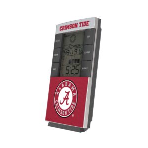 Digital weather station with the Alabama Crimson-Tide SOLID WORDMARK BLUETOOTH SPEAKER, displaying time, temperature, and other weather metrics.
