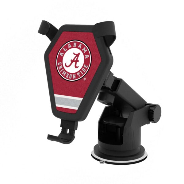 An Alabama Crimson-Tide SOLID WORDMARK BLUETOOTH SPEAKER with a suction cup base, adjustable grip, and black finish.