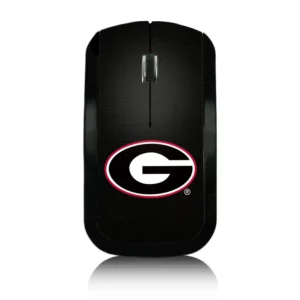 Georgia Bulldogs SOLID WORDMARK BLUETOOTH SPEAKER with a distinctive red and white 'g' logo on its back, isolated on a black background.