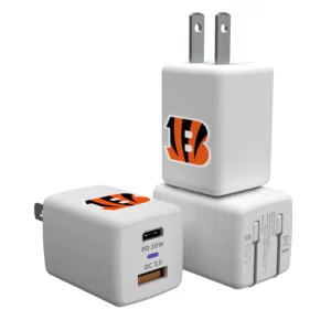 Two Cincinnati Bengals Stripe wireless mice, one larger featuring foldable plugs and the other smaller with a single usb port.