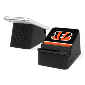 Two Cincinnati Bengals branded stripe wireless mice with built-in speakers, displayed on a white background.