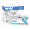 Two boxes of AMMEX Blue Nitrile Exam Latex Free Disposable Gloves (Case of 1000), one open with a glove partially displayed.