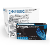 Two boxes of Gloveworks Blue Vinyl Industrial Latex Free Disposable Gloves (Case of 1000), one open displaying the gloves, with product features listed on the packaging.